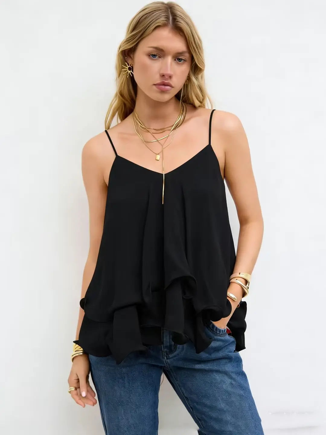 Women's New Off-Shoulder Ruffle Strap Top Gear Hikes
