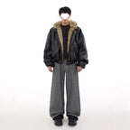 Men's Reversible Leather-and-Fur Hooded Winter Jacket style-haven-vwag8