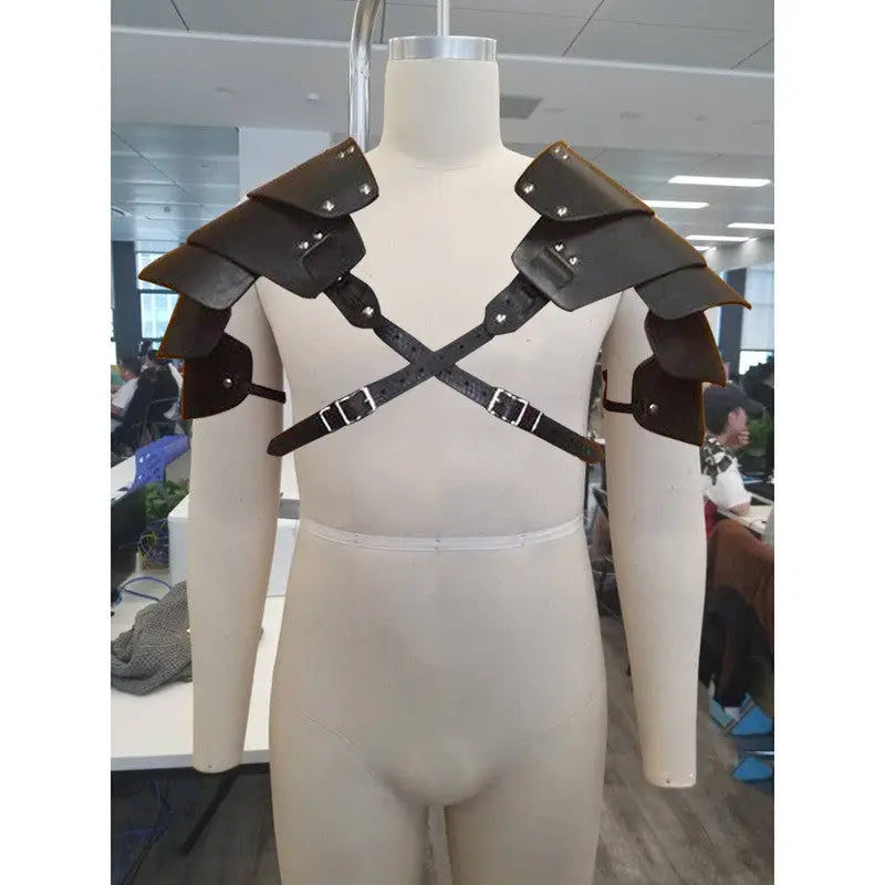 Men's Leather Bondage Jackets Multiple Straps Binding Bras Gear Hikes