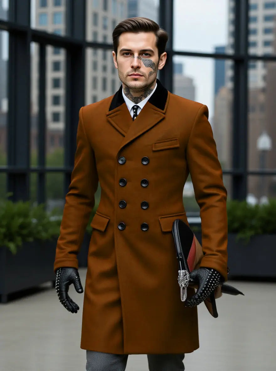 Mens Lined Wool Coat For Fall And Winter style-haven-vwag8