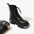 Women's motorcycle boots short Martin boots style-haven-vwag8