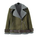 Men's motorcycle clothing lambskin bomber jacket plus velvet thick leather Gear Hikes