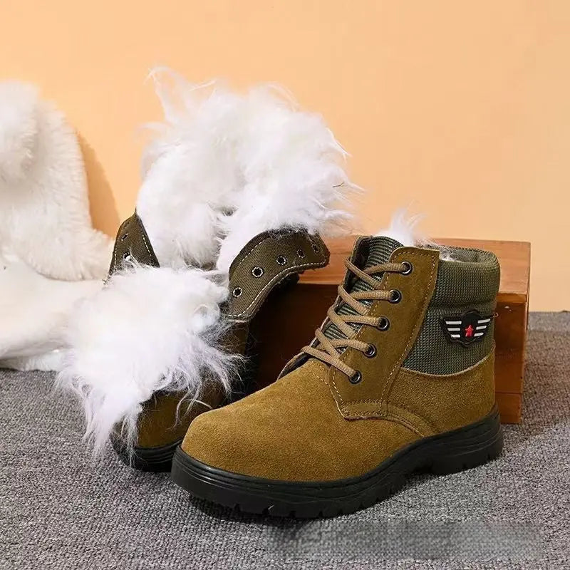 Mens Sheepskin-Trimmed Thermal Cotton Boots style-haven-vwag8