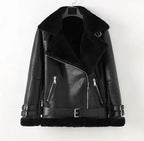 Men's motorcycle clothing lambskin bomber jacket plus velvet thick leather Gear Hikes