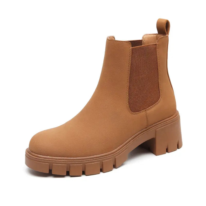 Women's Thick Bottom Suede Dr Martens Boots style-haven-vwag8