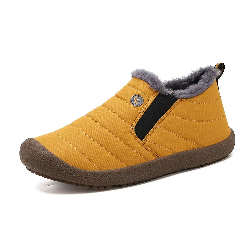 Dacomfy Mens Winter Shoes Ankle Boots Warm Fur Snow Boots Waterproof Slip On Couple Shoes Comfortable Sneakers Plus Size style-haven-vwag8