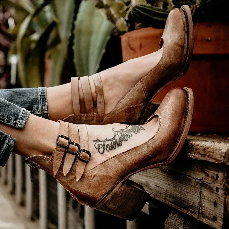 Buckle Pointed Sandals Womens Shoes style-haven-vwag8