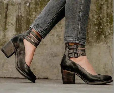 Buckle Pointed Sandals Womens Shoes style-haven-vwag8