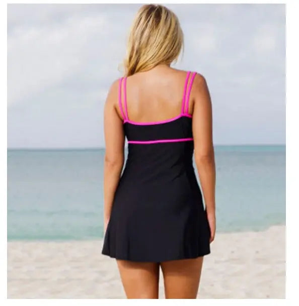 Women Plus Size Swim Dress Costume Swimsuit Skirted Swimwear style-haven-vwag8