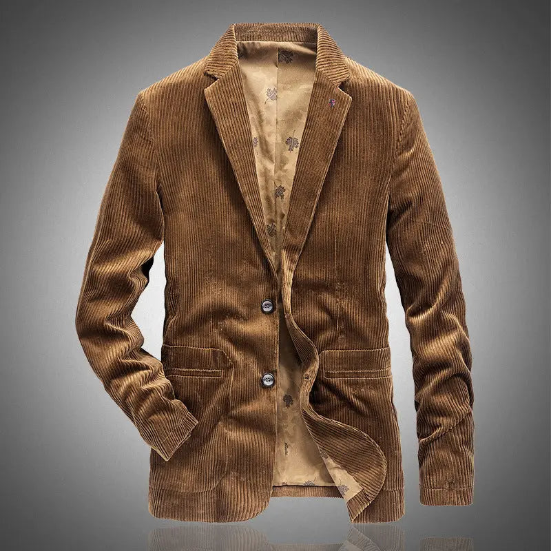 New Arrival Corduroy Retro Casual Mens Solid-Colored Suit Jacket style-haven-vwag8
