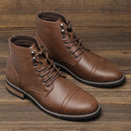 Mens Vintage Casual Leather Boots style-haven-vwag8