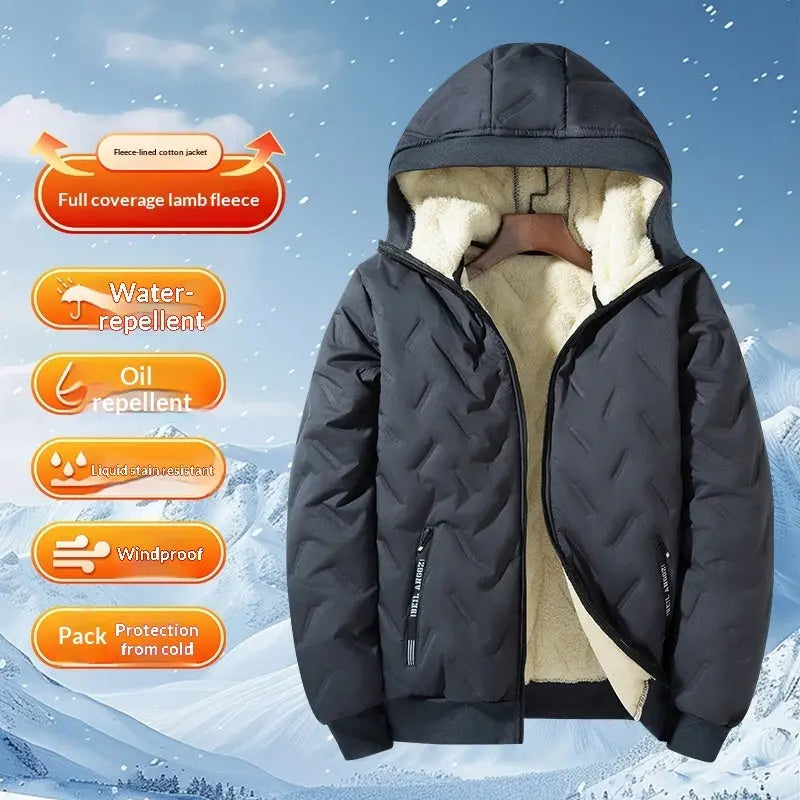 Men's Fleece-Lined Thickened Hooded Jacket style-haven-vwag8