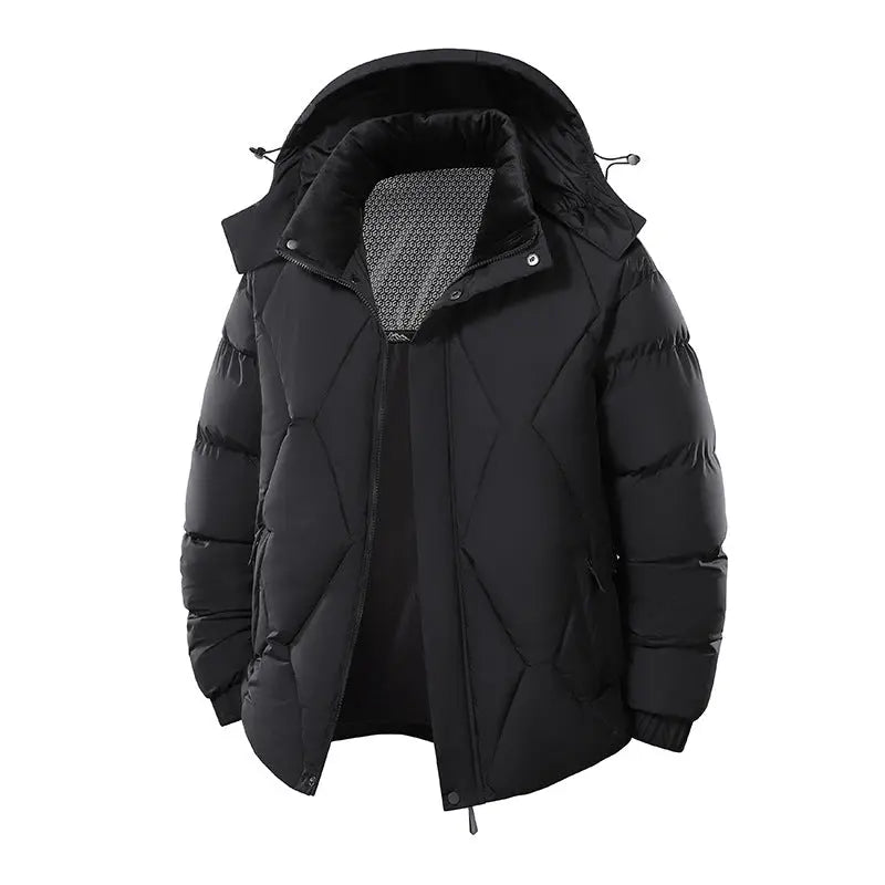 Men's Thickened Hooded Puffer Jacket — Wrinkle-Resistant style-haven-vwag8