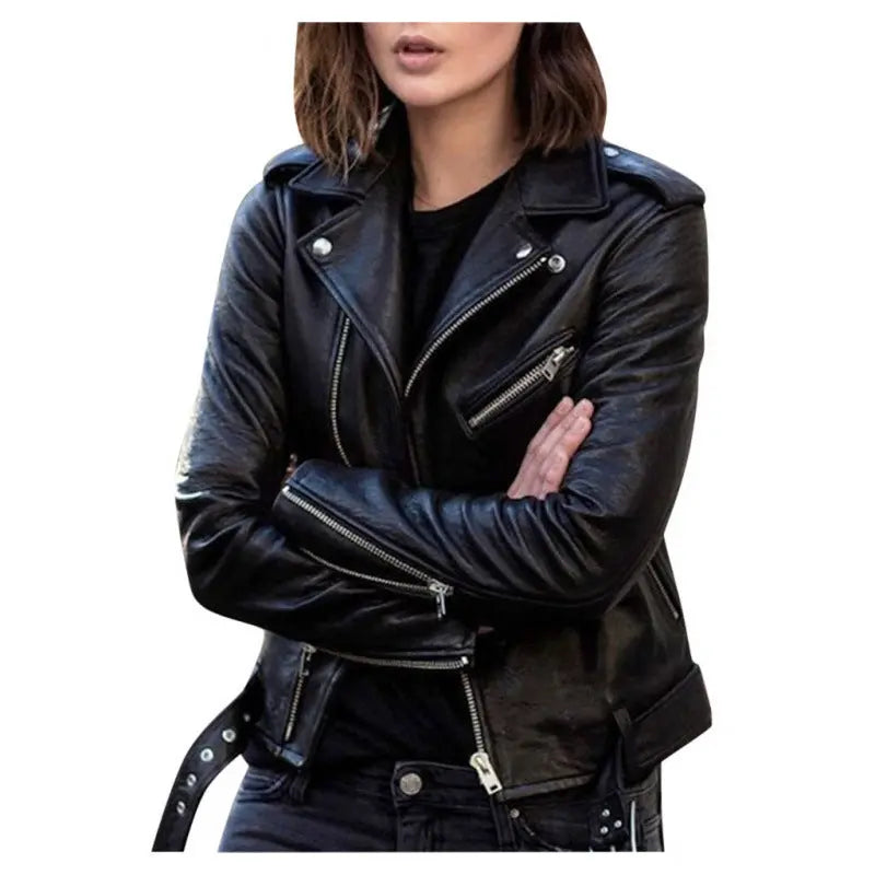 Women's Short Women's Leather Jacket Coat Jacket Pu - Style HavenStyle Haven