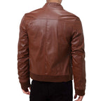 Mens Winter Warm Zip-Up Stand Collar Slim-Fit Leather Jacket Coats style-haven-vwag8