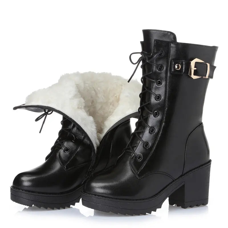 Leather Martin boots women cotton boots style-haven-vwag8