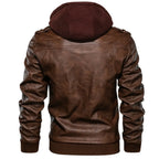Men's Leather Jackets, Faux Leather Jacket For Men Lapel Zip-Up Slim Fit Coat - style-haven-vwag8