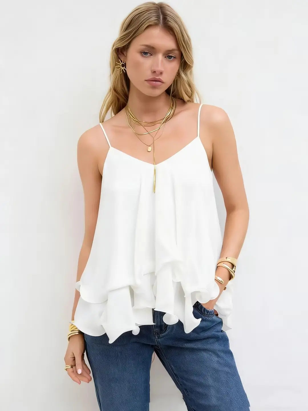 Women's New Off-Shoulder Ruffle Strap Top Gear Hikes