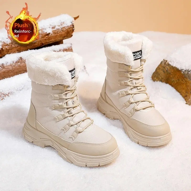 Womens Versatile And Warm Fleecelined Chunkysoled Shoes style-haven-vwag8