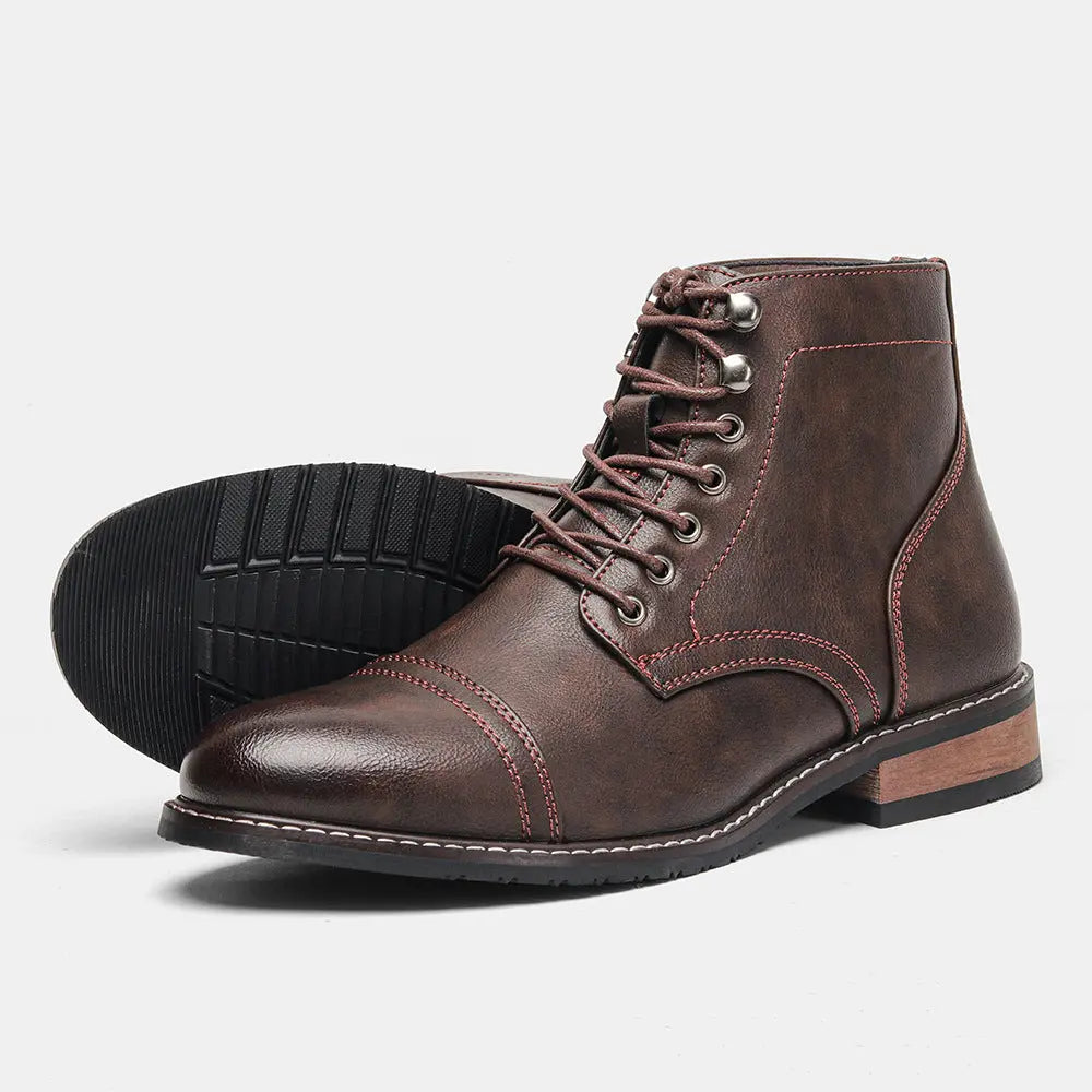 Mens Vintage Casual Leather Boots style-haven-vwag8