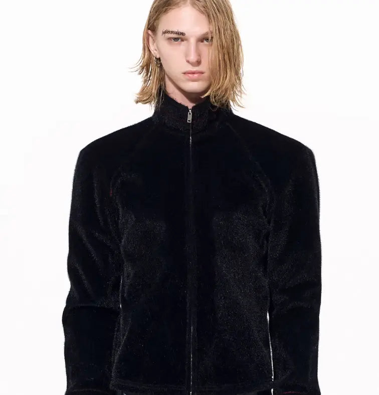 Men's Horsehair-Texture Fur Jacket — Winter Warm style-haven-vwag8