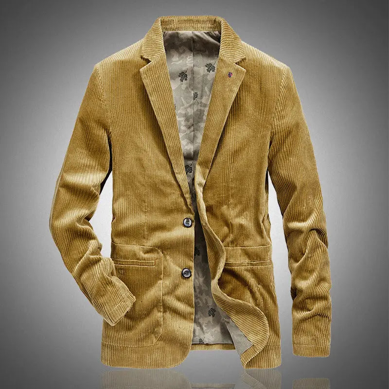New Arrival Corduroy Retro Casual Mens Solid-Colored Suit Jacket style-haven-vwag8