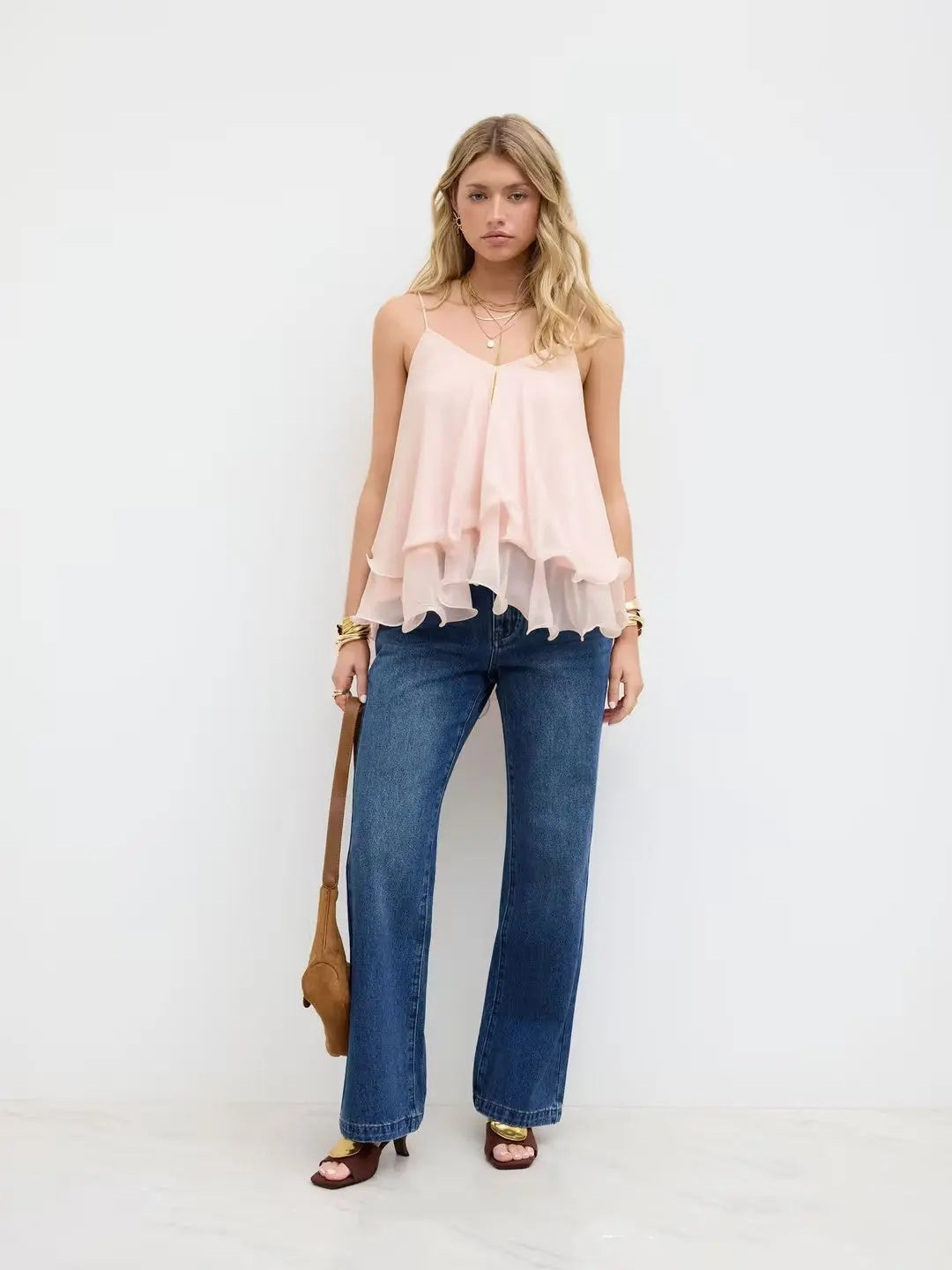 Women's New Off-Shoulder Ruffle Strap Top Gear Hikes