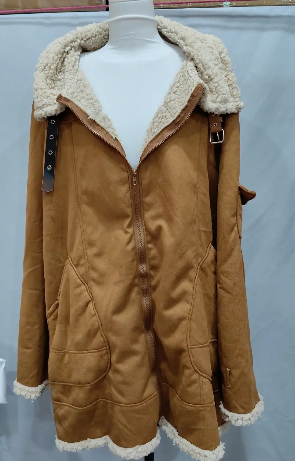 Men's Military Fleece Jacket with Fur Collar style-haven-vwag8