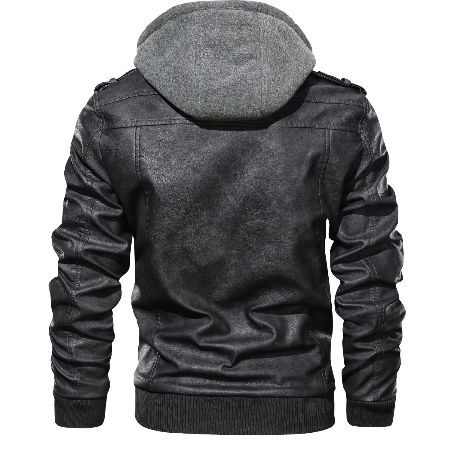 Men's Leather Jackets, Faux Leather Jacket For Men Lapel Zip-Up Slim Fit Coat - style-haven-vwag8