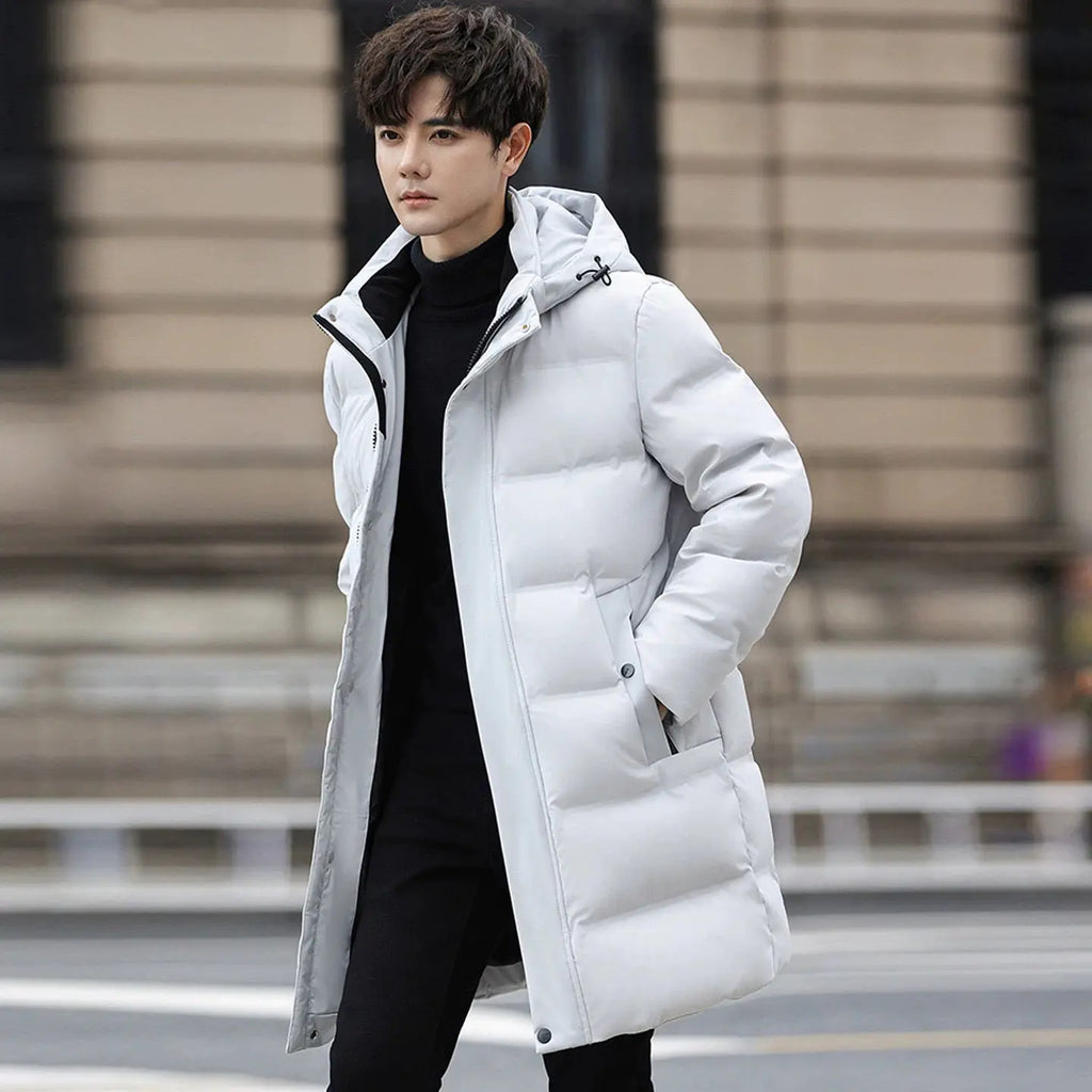 Men's Mid-Length Heavily Padded Slim Coat style-haven-vwag8