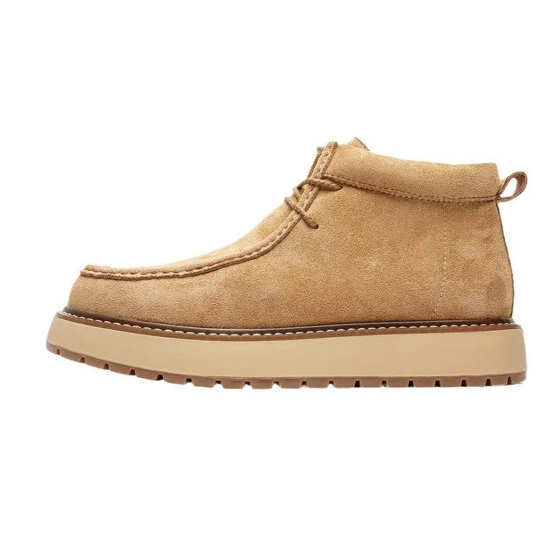 Mens Genuine Leather Suede Kangaroo Shoes Suede Martens Boots style-haven-vwag8
