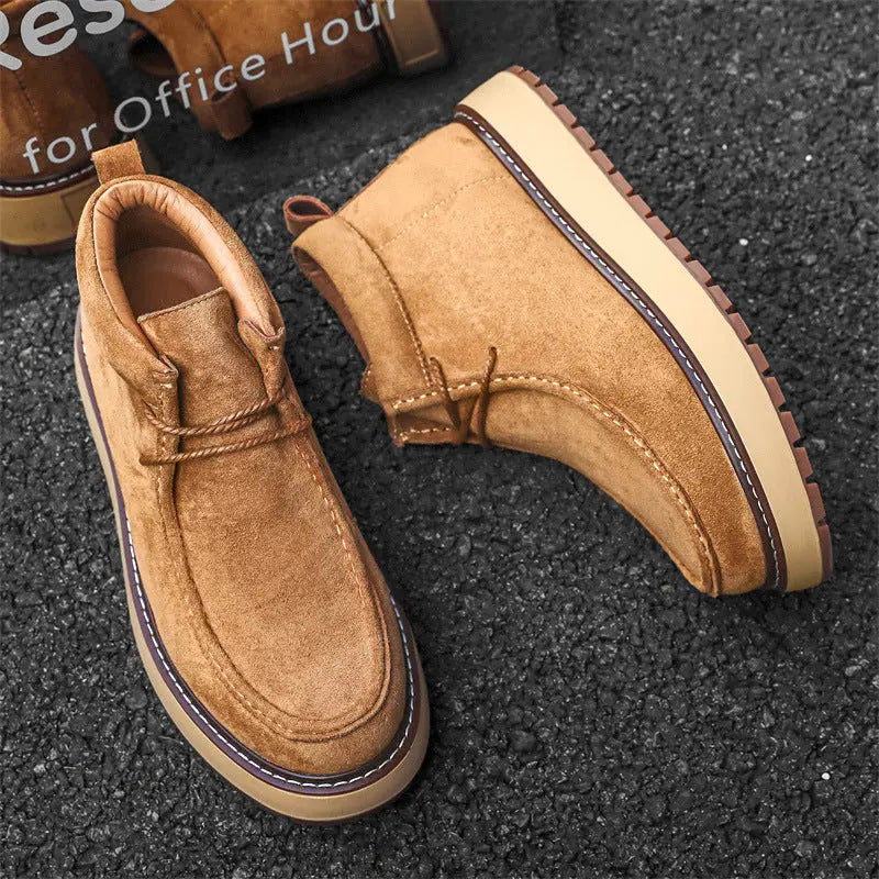Mens Genuine Leather Suede Kangaroo Shoes Suede Martens Boots style-haven-vwag8