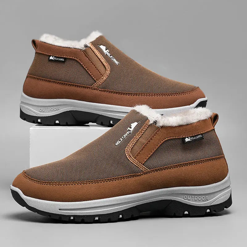 Mens Snow Boots With Non Slip Soles Fleece Lined Thick And Warm Cotton Shoes style-haven-vwag8