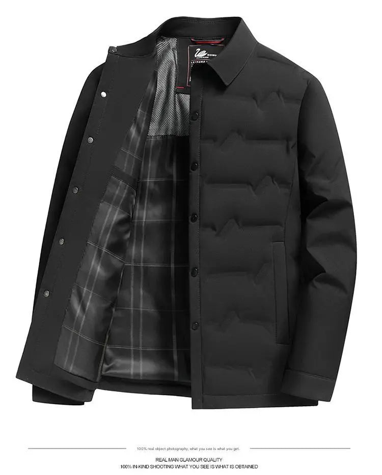 Men's Lightweight Short Down Jacket — Business Casual style-haven-vwag8