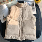 Men's Down Cotton Puffer Vest — Stand-Collar Waistcoat style-haven-vwag8