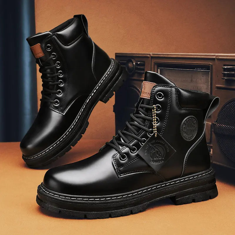 Mens Casual Biker High Top Martin Boots style-haven-vwag8