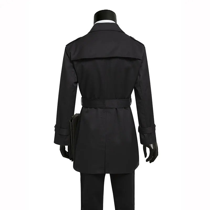 Men's British-Style Slim-Fit Trench Coat — Belted, Plus-Size style-haven-vwag8
