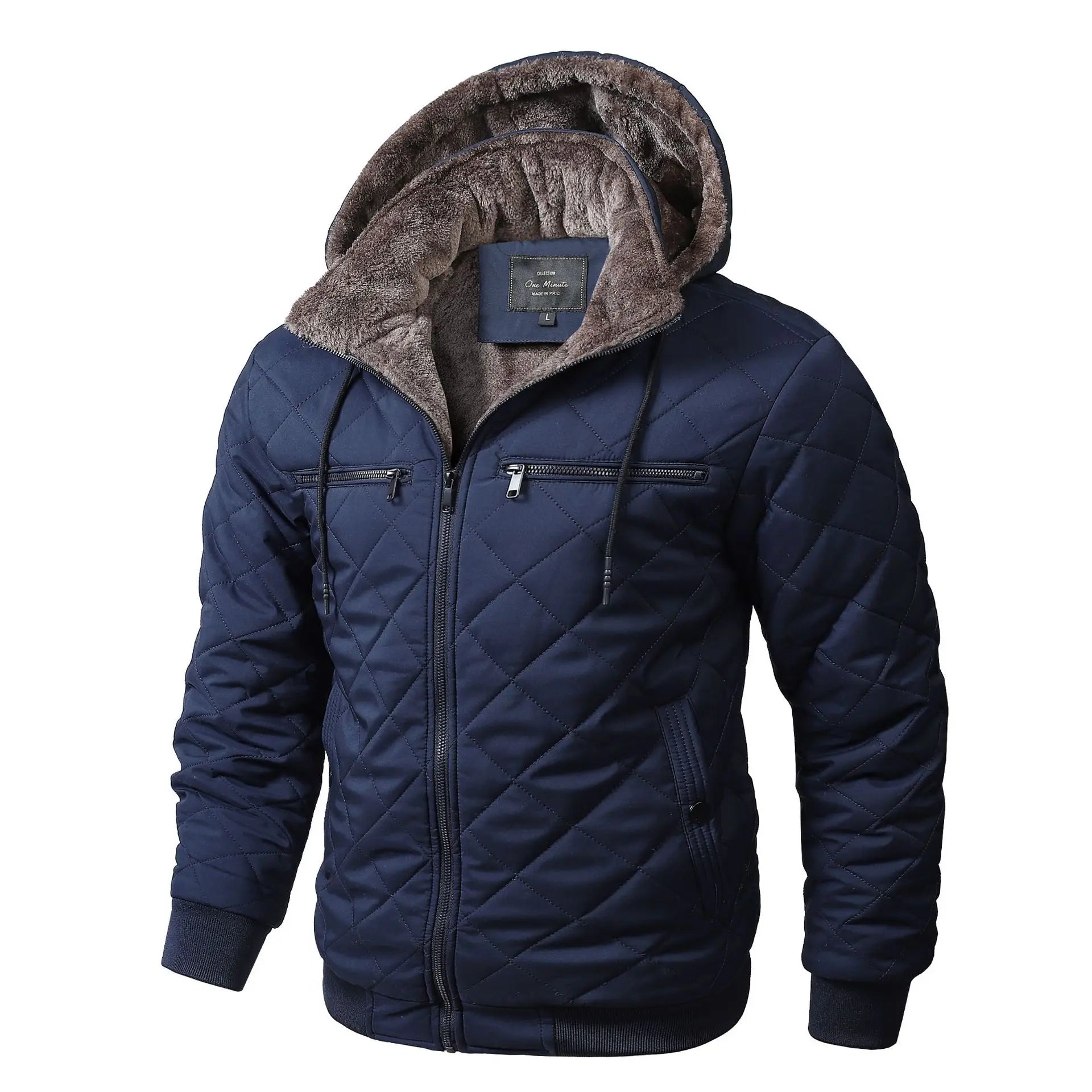 Men's Fleece-Lined Insulated Hooded Coat — Extended Sizes style-haven-vwag8