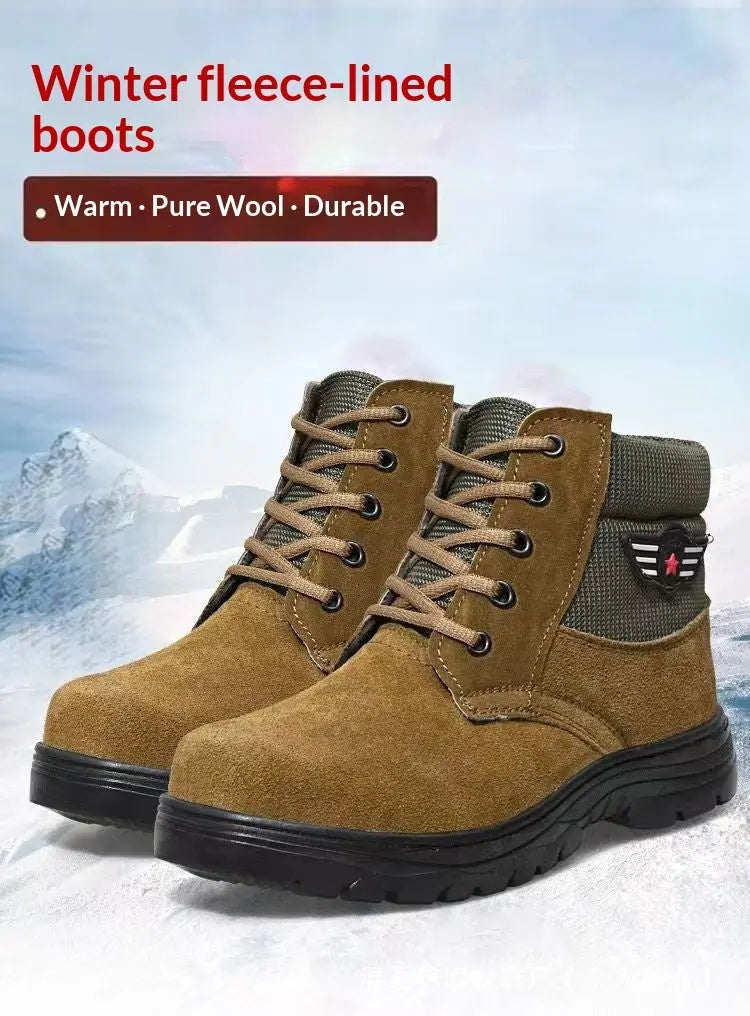 Mens Sheepskin-Trimmed Thermal Cotton Boots style-haven-vwag8