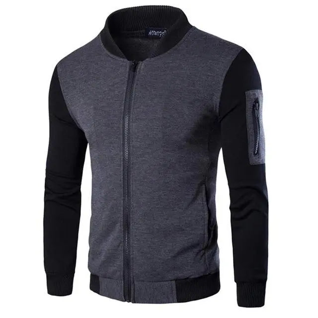 Men's Patchwork Sleeve Bomber Jacket style-haven-vwag8