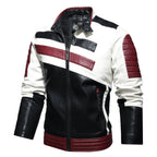 Mens Leather Jackets Motorcycle Stand Collar Gear Hikes