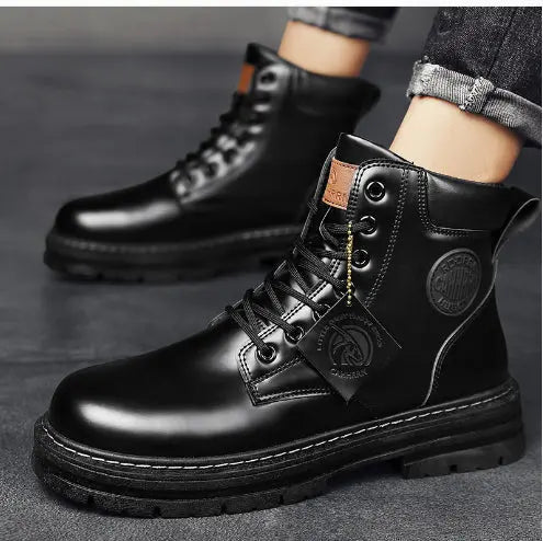 Mens Casual Biker High Top Martin Boots style-haven-vwag8