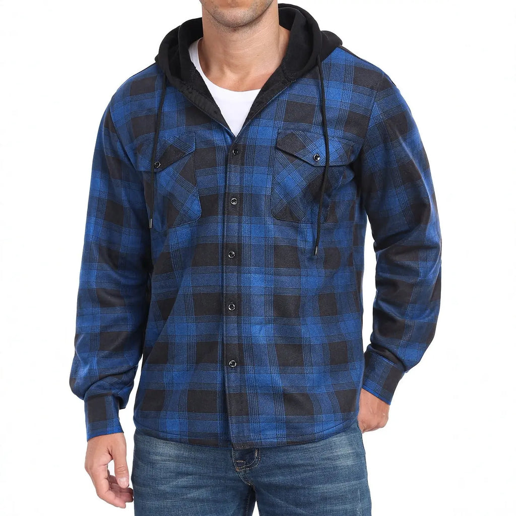 Men's Fleece-Lined Thickened Hooded Shirt style-haven-vwag8