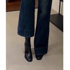 Womens Chunky Heel Vintage Dr Boots style-haven-vwag8