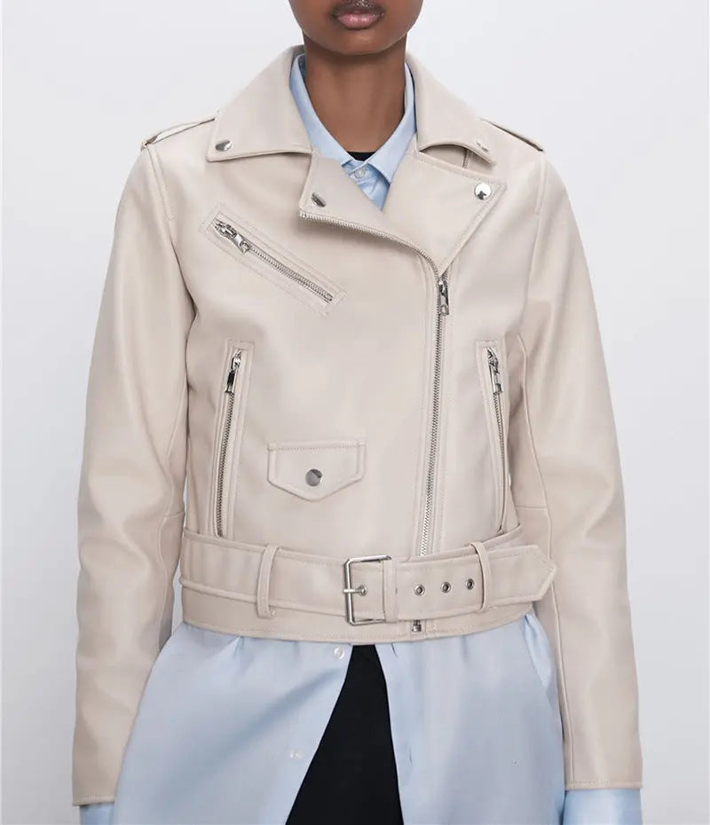 Women's Motorcycle Leather Jackets Autumn New style-haven-vwag8