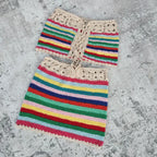 Handmade Crochet Bikini Beach Stripes Miniskirts Swim Dresses Suits style-haven-vwag8