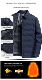 Men's Lightweight Short Down Jacket — Business Casual style-haven-vwag8