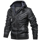 Men's Leather Jackets, Faux Leather Jacket For Men Lapel Zip-Up Slim Fit Coat - style-haven-vwag8