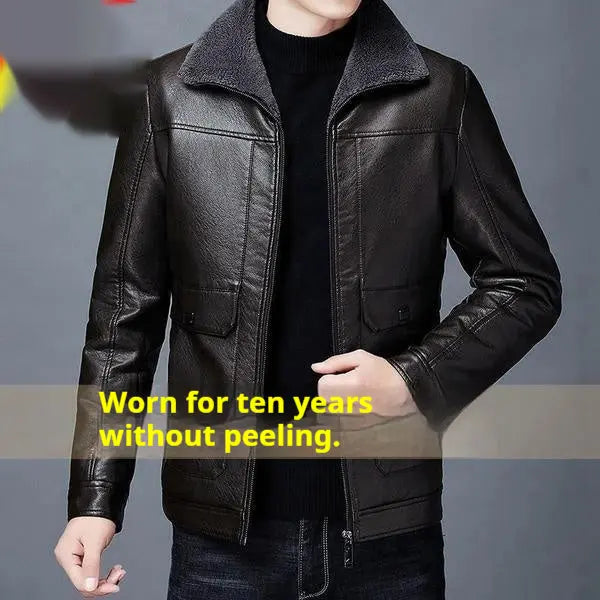 Men's Fur-Lined PU Leather Jacket style-haven-vwag8