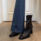 Womens Chunky Heel Vintage Dr Boots style-haven-vwag8